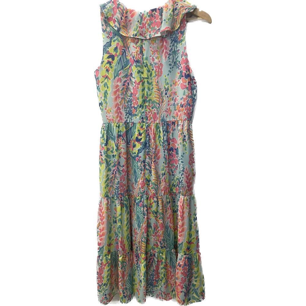 Floral‎ Print Jade Melody Tam Tiered Ruffle Dress Size Small - Picture 2 of 9